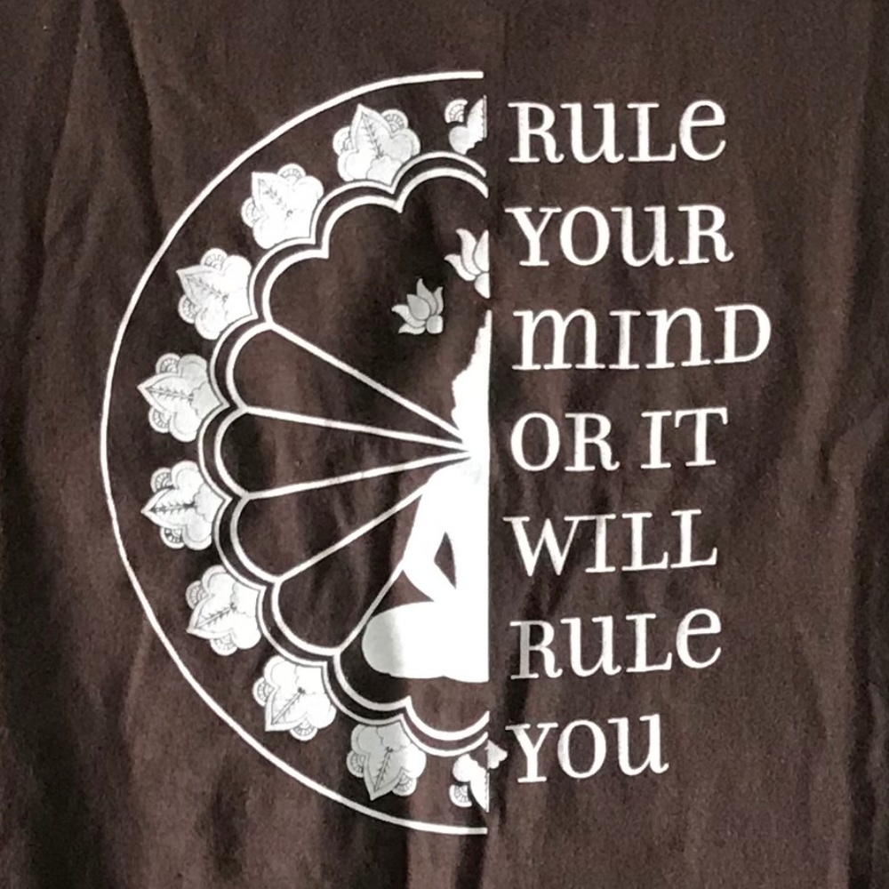 NWOT Rule Your Mind - Men's Brown Cotton T-Shirt Gildan Graphic Tee Philosophy